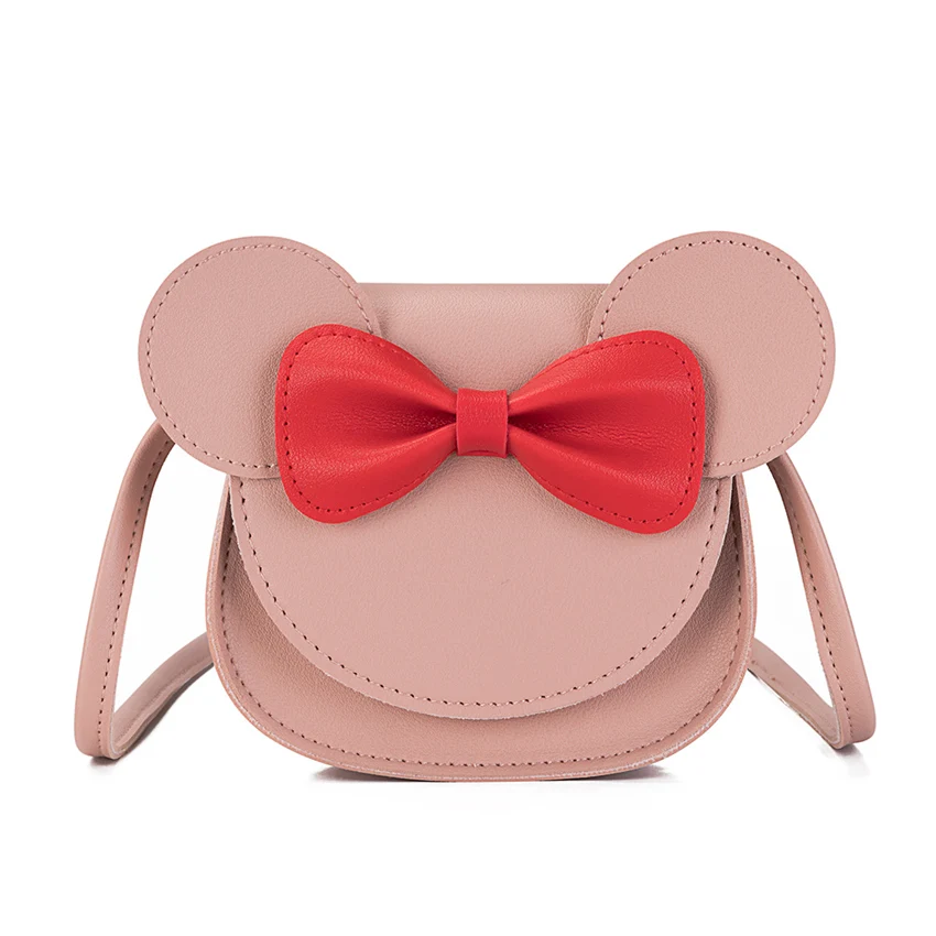 

Heopono Cute Bow Designed Small Crossbody Satchel Bag Good Quality Children PU leather Funky Kids Girl Messenger Bag