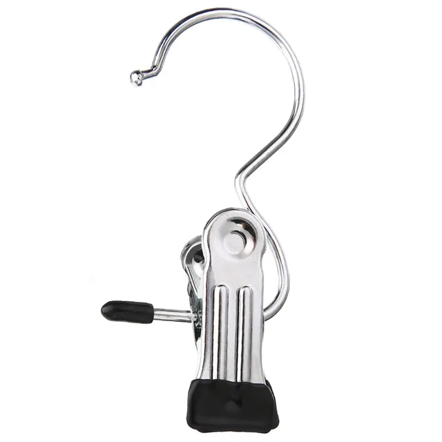 10x Portable Metal Hook Laundry Clothes Pin Boot Shoes Pants Hanger Hold Clips