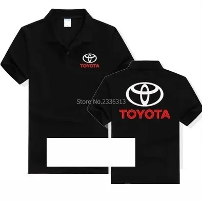 Черный Летняя хлопковая Футболка-поло с короткими рукавами для TOYOTA, рубашки-поло для 4S, одежда для клиентов - Цвет: Черный