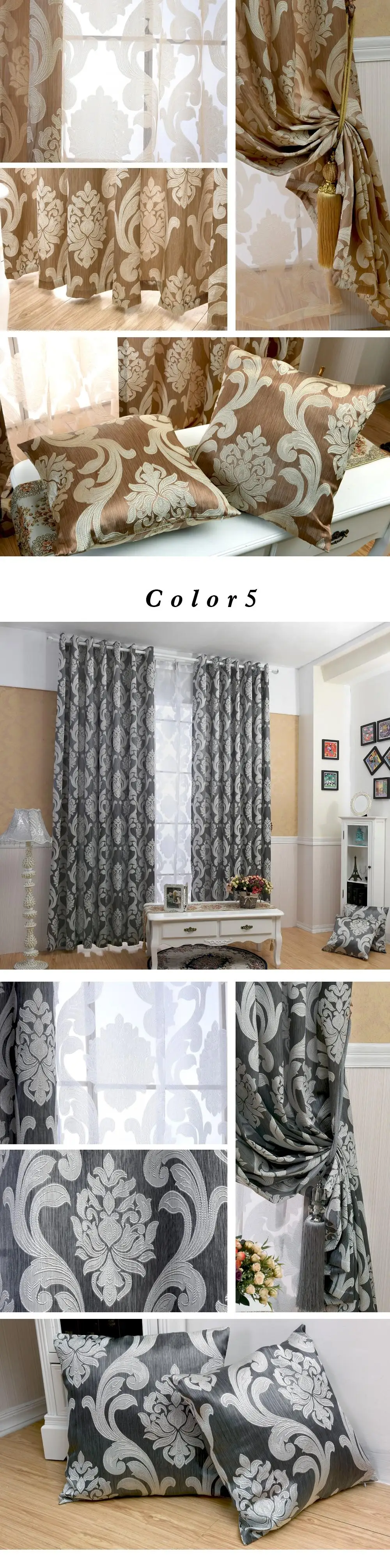 Geometry semi-blackout curtains for living room bedroom