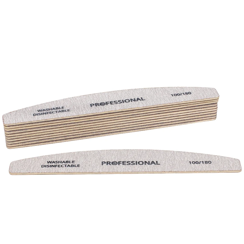 Ferramenta de Cuidados com as Unhas Lixa de Madeira para Manicure Profissional de Madeira Tampão de Manicure Barco de Madeira Lote 180 Dupla Face 50 Pçs - 100 3 Cheap Lixas e polidores de unha