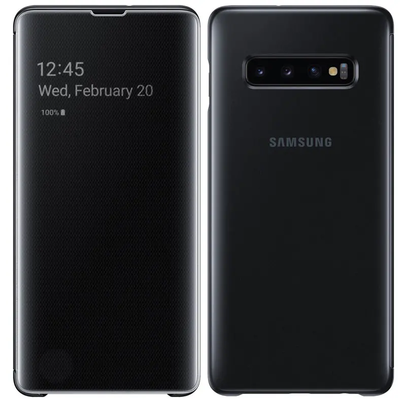 Официальный S-View кожаный захлопывающийся Чехол-книжка чехол samsung Galaxy S10 плюс S10e крышка чехол для зеркала Smart View прозрачный телефон случае