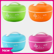 Round Thermal Bento Box with carry handle