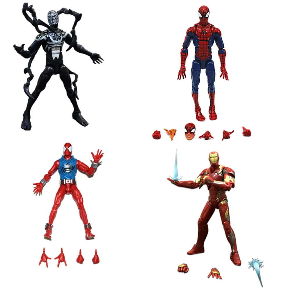 

Marvel Legends Infinite Series Toy Pizza Spiderman Venom SCARLET SPIDER Iron MAN Super Hero Action Figure Model Toys Gift Dolls