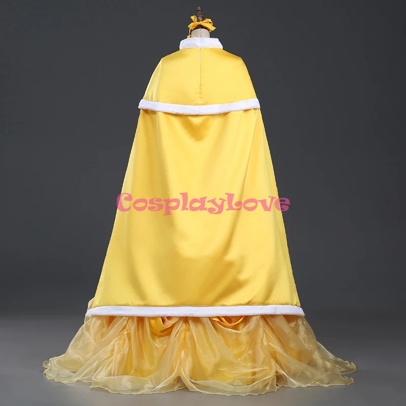 CosplayLove Beauty and The Beast Cosplay Custom-made Belle Cosplay Dress Yellow Adult Kid Princess Cosplay Costume With Cloak (4)