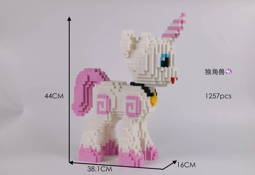 

LONGDA Happy High Compatible Alpinia Oxyphylla Building Block Toys Assembling Build Pink Colour Unicorn Long Ma Unicorn