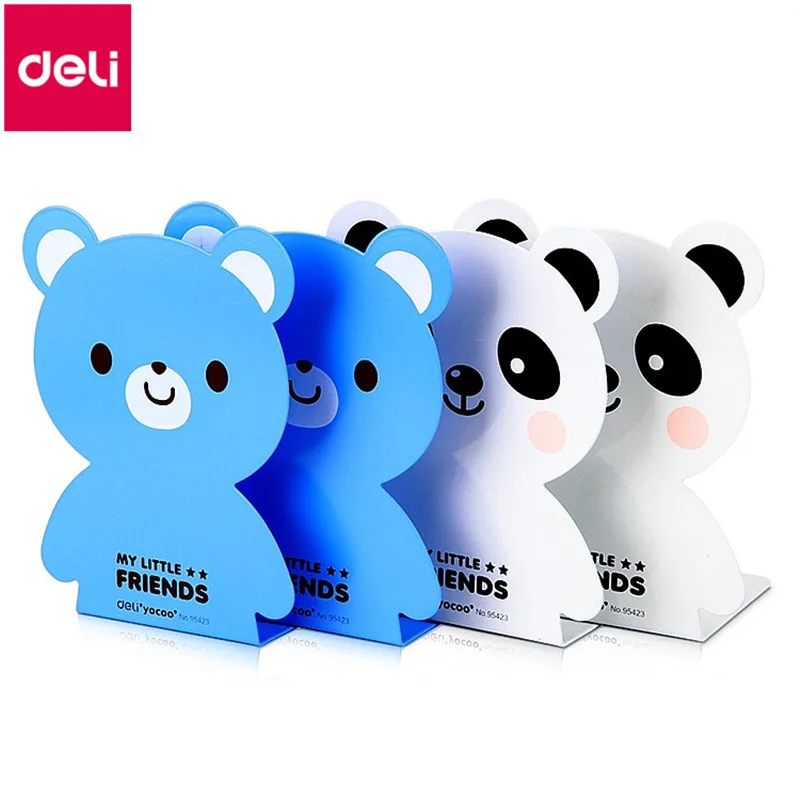 

Deli 95423 Cartoon Bookends Student Stationery Supplies Cute Little Bear Fashion Book Block 6.5-inch Reader Office Business