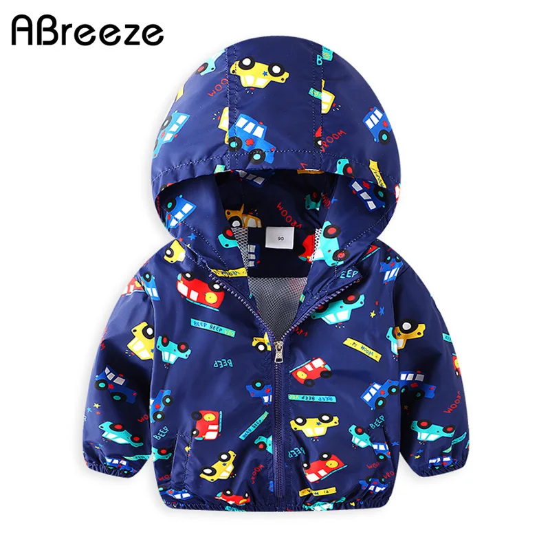 2018 Spring summer children outerwear & coats New car print kids hooded jackets for boys 2-8Y Windproof clothes boys CQ056