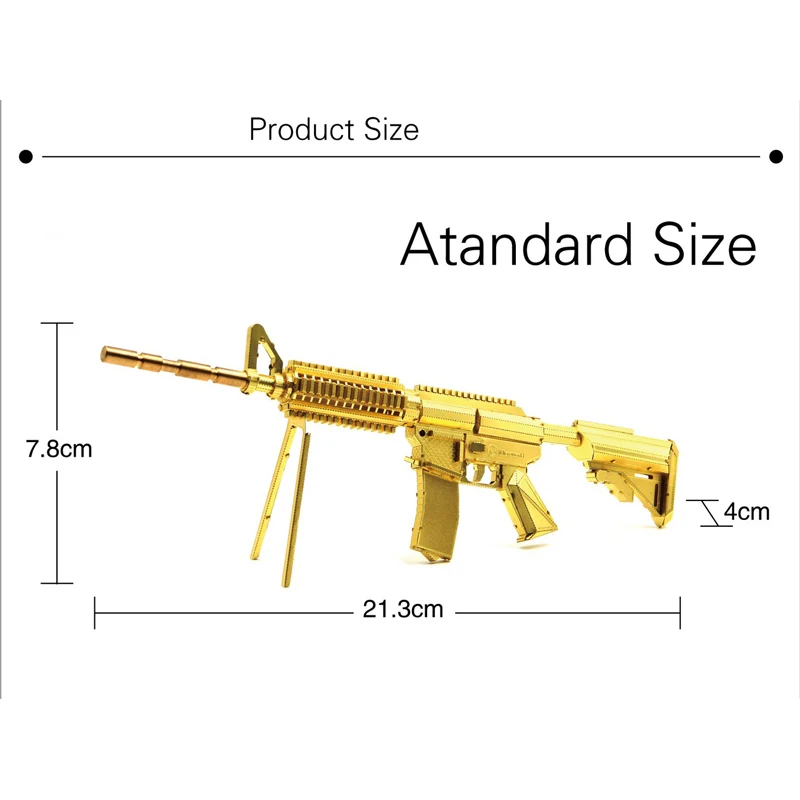 Microworld 3D DIY металлическая головоломка M4A8 карабин модели оружия интеллектуальная развивающая головоломка лазерная резка подарки игрушки для детей