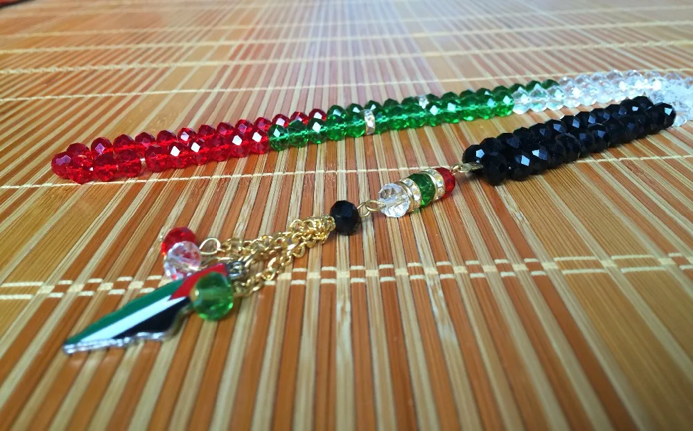 Палестина арабский флаг цвет 99 tesbih Молитвенные Четки из бусин tasbih мусульманский
