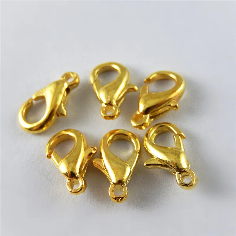 (100Pieces) Lobster Clasps 10*6mm Gold Lobster Clasps Hooks for