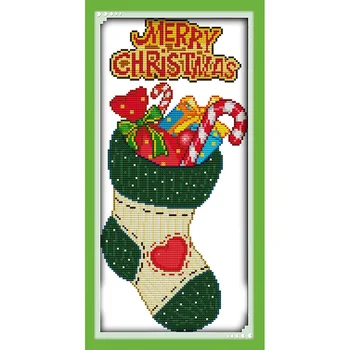 

Everlasting Love Merry Christmas Ecological Cotton Cross Stitch Kits 11CT 14CT Stamped Printed DIY Wedding Decoration For Home