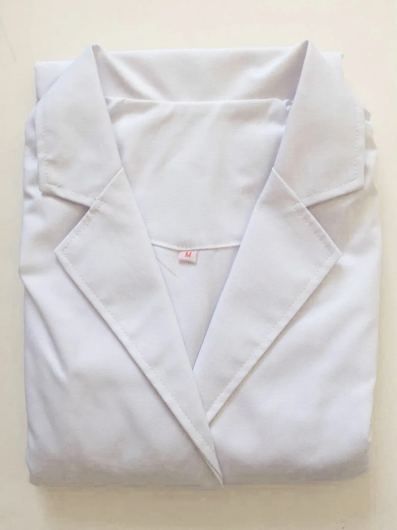 Униформа медсестры белое медицинское служебное пальто салон красоты лабораторный халат защитная одежда длинный рукав спереди с женской одеждой