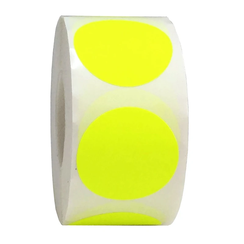 Стикер флуоресцентный желтый цвет кодирования точка этикетки круг стикер s самоклеющиеся и съемные офисные наклейки для всех учителя