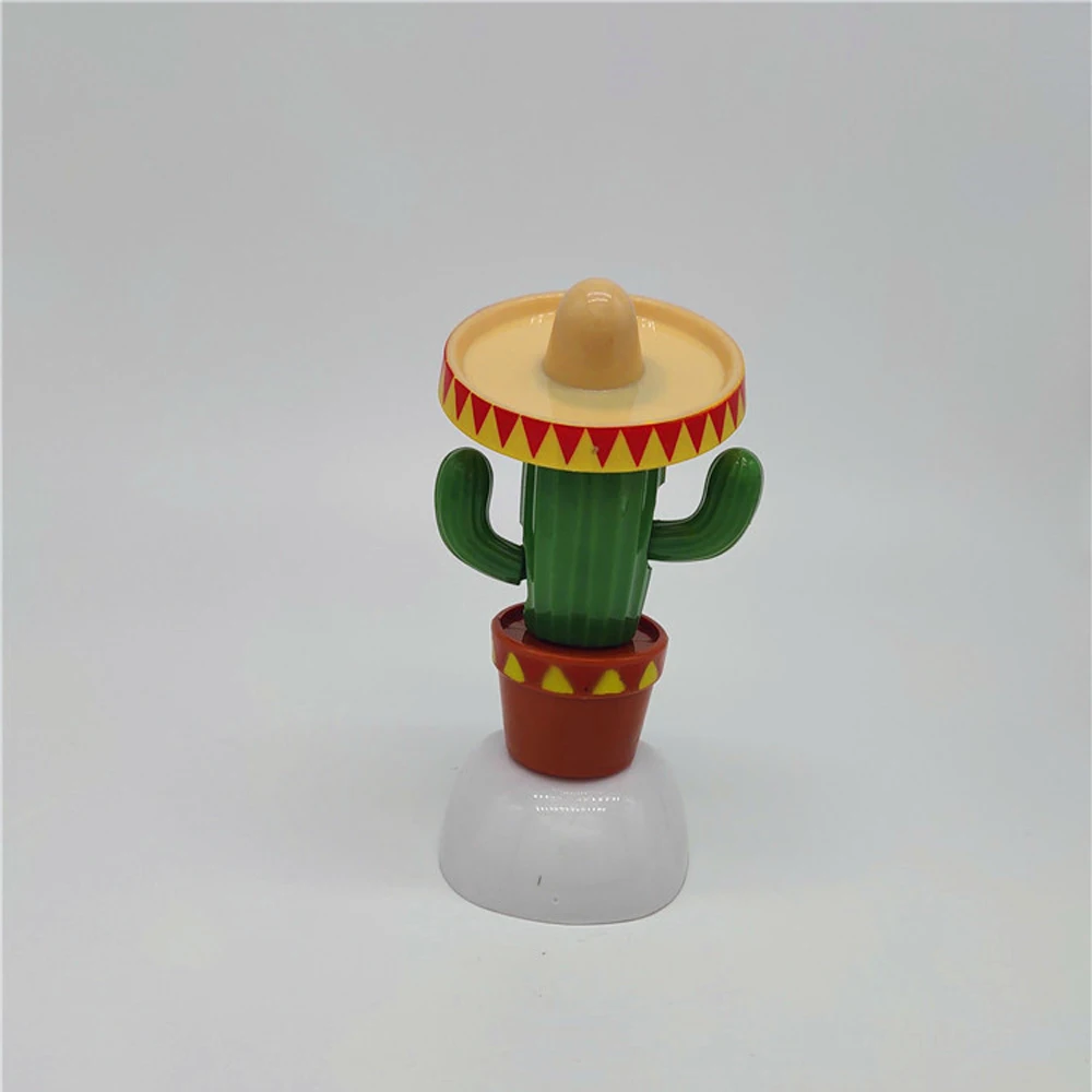 New Arrival Hot Sale Kawaii Creative Cactus Solar Powered Swinging Doll Car Interior Ornaments Decor Moving and Dancing