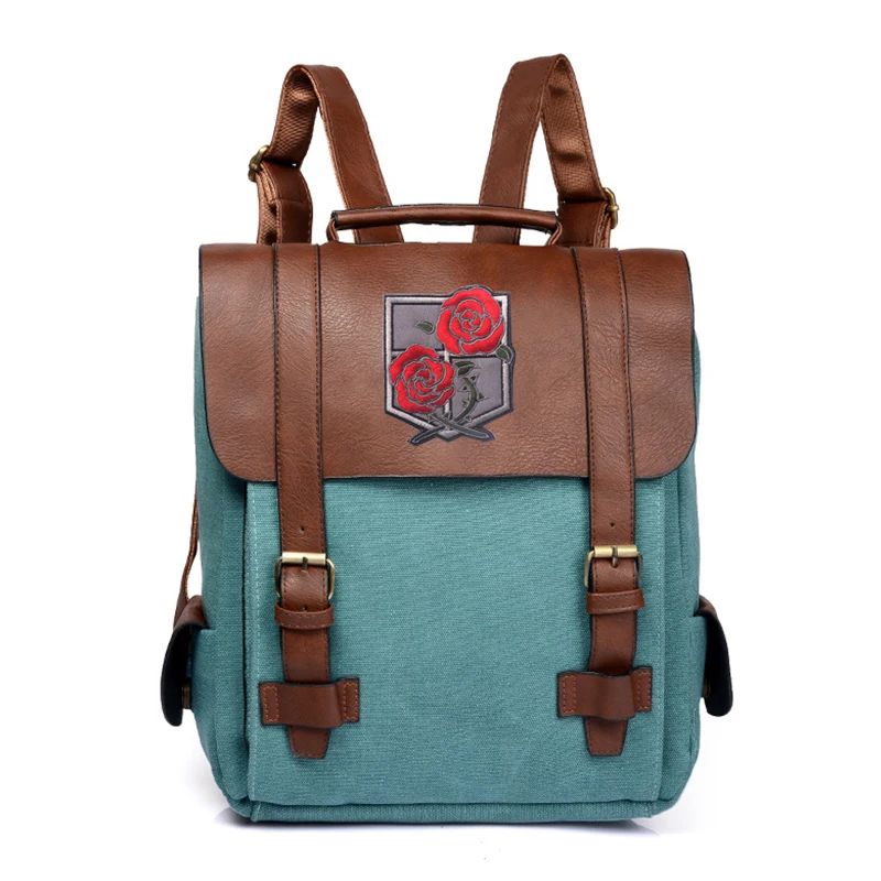 

Anime Attack on Titan Printing Backpack Canvas Patchwork Travel Backpack Scout Legion School Bags Japanese Laptop Bagpack Rugzak