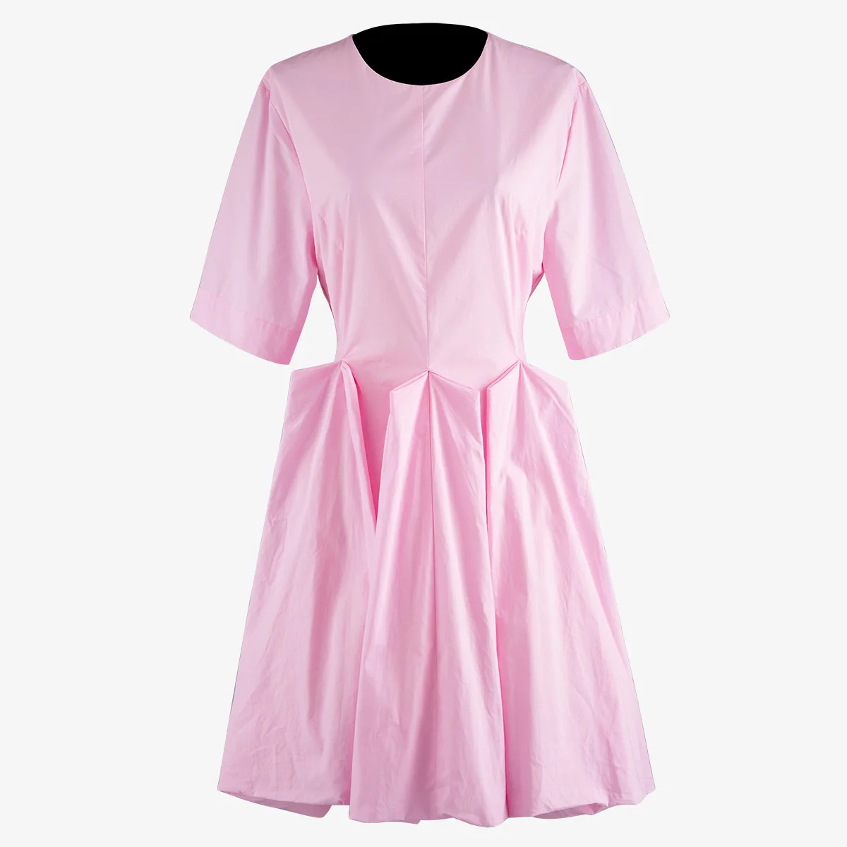 Pink (custom) DEAT, новинка, модная женская одежда, рукав до локтя, высокая талия, круглый вырез, плиссированное платье Питера Пэна принца, женское платье, WG74811L - Цвет: Pink (custom)