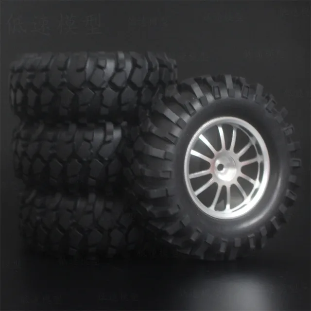 4PCS 1/10 1.9Inch Off Road Climb Rock Crawler Car Tires Super Soft 96MM Rubber Tyre Metal Wheel Rim For Tamiya CC01 D90 108