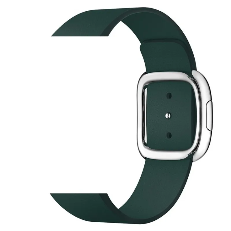 Современная Пряжка, ремешок из натуральной кожи для Apple Watch, ремешок, 4 браслета, сменный ремешок для iWatch, серия 3, 2, 1, 38 мм/40 мм/42 мм/44 м - Цвет ремешка: Forest green