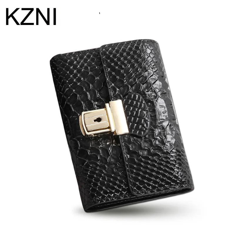 

KZNI Wallet Female Designer Women Purses Genuine Leather Purse Portefeuille Femme Billeteras Para Mujer