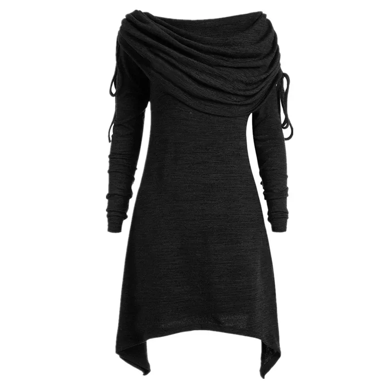 

Autumn Winter Party Dress Women Warm Clothes 2018 Elegant Solid Long Sleeve Ladies Dresses vestido Winter Vintage Dress Vestidos