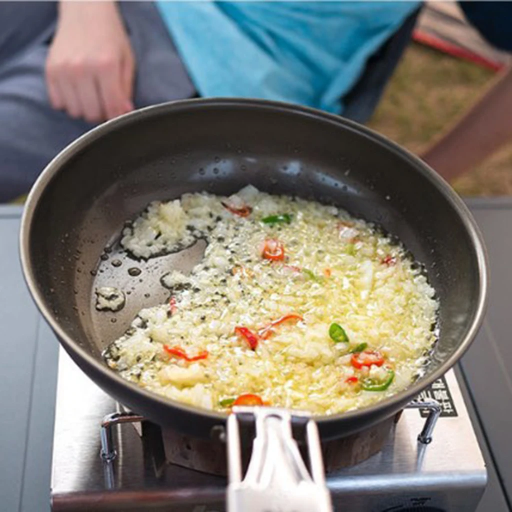 Frying Pan Outdoor Portable Camping Folding Pot Cookware Non-stick Pan 24cm