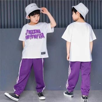 

Girls Ballroom Modern Jazz Hip Hop Dance Performance show Costume for Kid T Shirt Tops Pant Dancing Stage wear Clothing Outfits