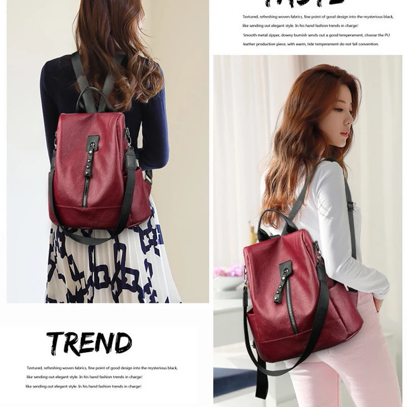 Винтажный женский рюкзак с заклепками, новинка, большая вместительность, трендовый стиль, сумка для отдыха и путешествий, известный бренд, дизайнерский дизайн