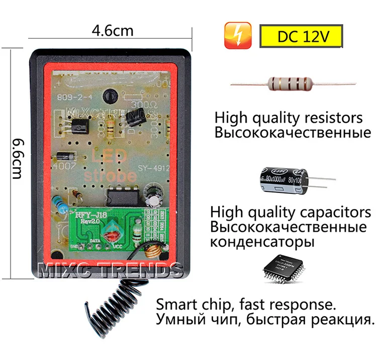 Беспроводной удаленный светодиод мигает скорой помощи полиции светильник 12V красные, синие цвет: желтый, белый Автомобильная проблесковая DRL бег светильник s для автомобиля Водонепроницаемый