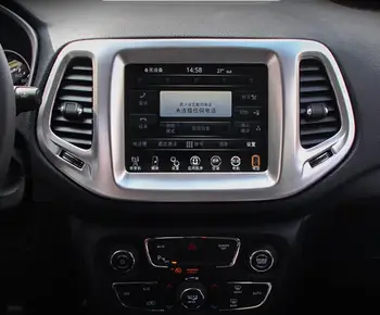 

10pcs 8.4" Car Center Control Navigation Cover Sticker Decoration Carbon Fiber Outlet Frame Trim for JEEP Compass 2017 2018