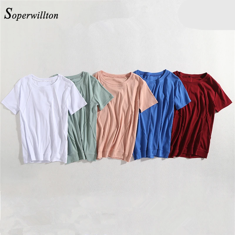 

Fashion Short Sleeve t shirt women Tops Shirts Slim kawaii Tshirt Female Streetwear 2019 Summer Women tees Cotton tshirt Green