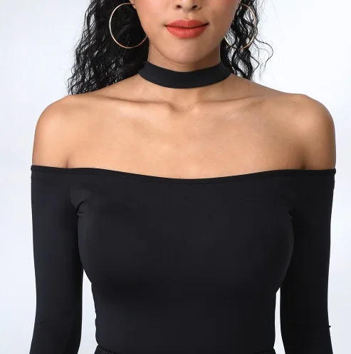 

ZYM dance style latin practice wear, long sleeve, shoulder free body ZYM1785 stylish latin dance top wear