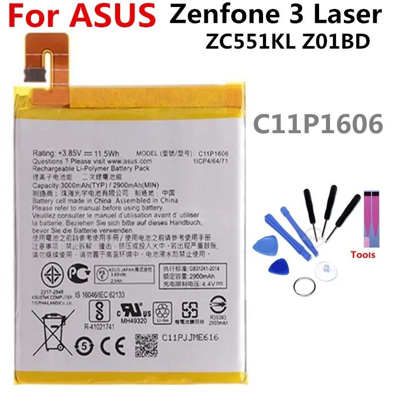 

C11P1424 battery FOR Asus Zenfone 2 ZE551ML 2900mAh lithium battery li-ion polymer battery High capacit with Iron frame