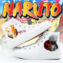 Обувь Наруто; женские модные кроссовки с героями мультфильмов; женская обувь на резиновой подошве; унисекс; белая парусиновая обувь с высоким берцем; Мужская обувь по индивидуальному заказу