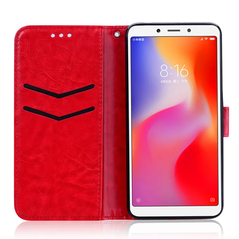 Кожаный чехол-книжка для Xiaomi Redmi 6A Global Phone Wallet, чехлы для телефонов Xiaomi Redmi 6A, чехол-держатель для карт, чехол для Redmi 6A