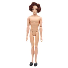 Brown hair 3D Eyes Moveable 14 Joints Prince Doll Body 1 6 Naked Man Body For