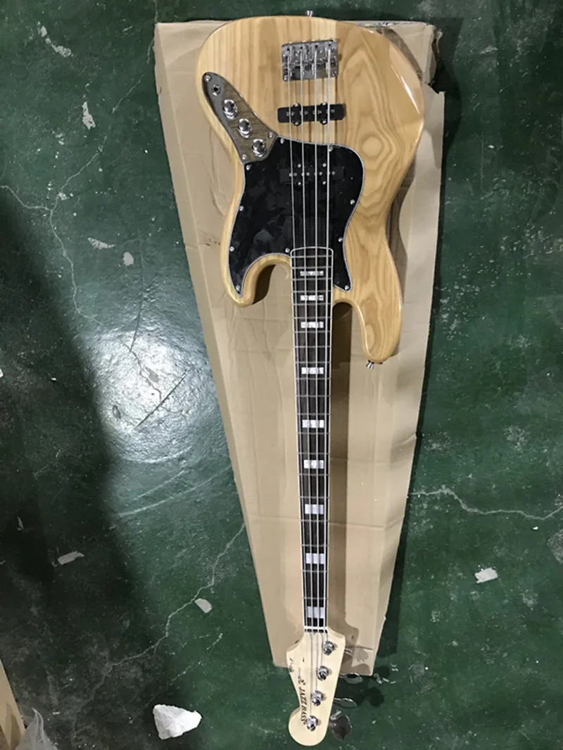 

hot free delivery wholesale 2018 New high quality JAZZ Electric Bass burlywood Silver metal fittings