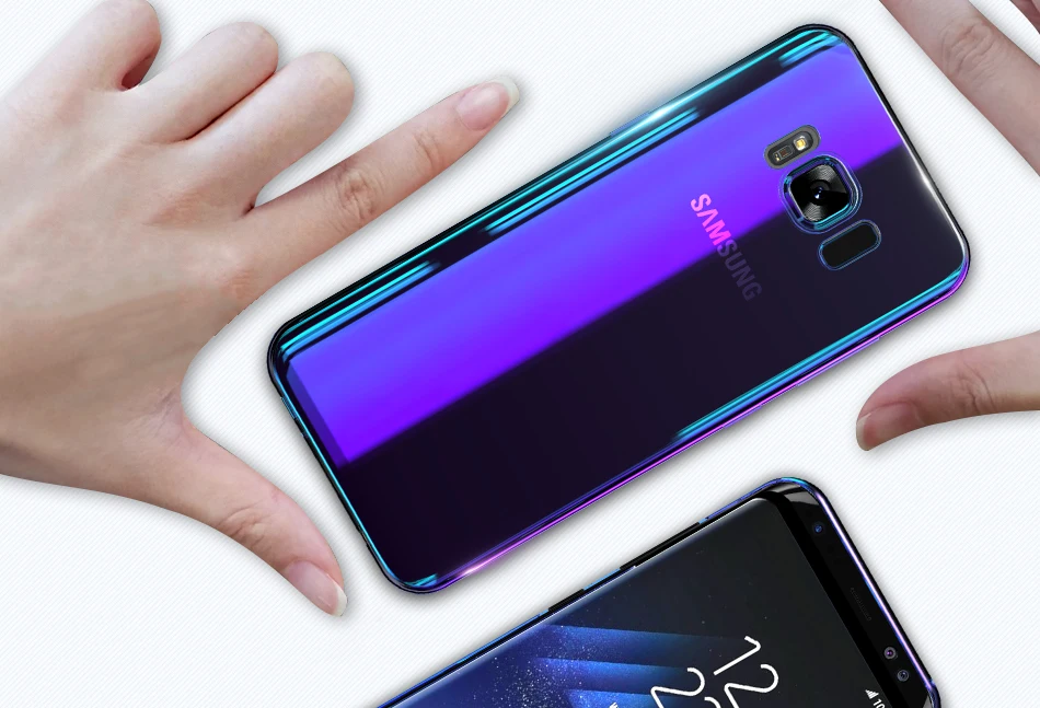 

Ultra Thin Cover Aurora Blue Ray Phone Case for Samsung Galaxy S9 S9 Plus for Samsung S8 S7 Edge Note 8 9 Anti-knock