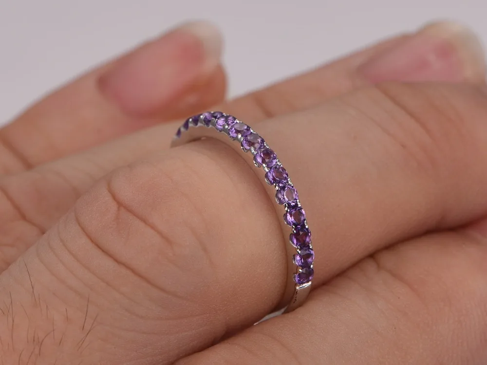 myray 14k white gold wedding band diamond wedding band natural amethyst wedding band pave diamond ring eternity bands in rings from jewelry accessories on - Amethyst Wedding Ring myray 14k white gold wedding band diamond wedding band natural amethyst wedding band pave diamond ring eternity bands in rings from jewelry accessories on - Amethyst Wedding Ring