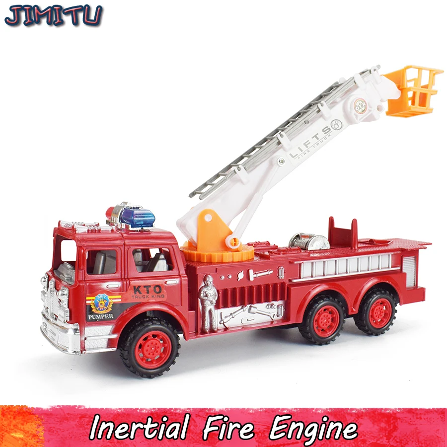 

Inertial Fire Truck Model Toy for Children Simulation Plastic Vehicle Diecast Fire Truck Cool Educational Toy for Boys Kids Gift
