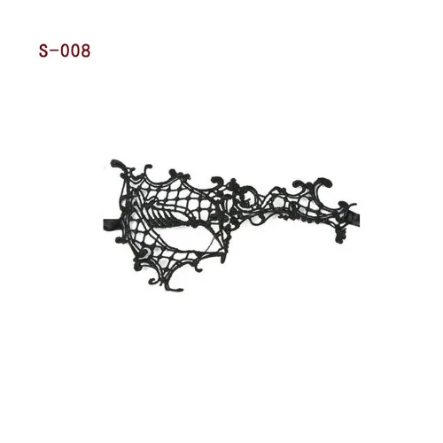 Новое поступление 1 шт. женская черная Сексуальная кружевная маска вырез глаз маска для маскарада вечерние Карнавальная Фантазия платье костюм; Маска для косплея#85711 - Цвет: S-008