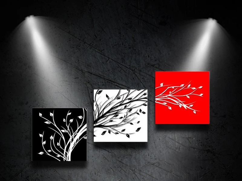100 Handgemalte Klassische Rot Schwarz Weiss Leinwand Baum Olgemalde Dekoration Abstrakte Kunst Wand Fur Home Zimmer Dekor 3 Teile Satz Art Wall Red Black Whiteabstract Art Aliexpress
