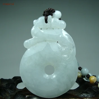 

CYNSFJA Real Certified Natural A Grade Burmese Jadeite Amulet Peace Buckle Pixiu Jade Pendant Hand Carved High Quality Best Gift