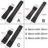 Rubber Watch Band Strap Sport Diving 18 20 22mm Men Silicone Bracelet With Silver Stainless Steel Metal Needle Buckle For Casio ► Photo 3/6