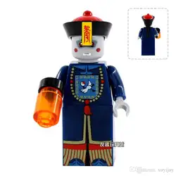 Один распродажа Китая китайской династии Цин зомби официальный Ходячие мертвецы Minifig собрать модель DIY строительные блоки детские игрушки