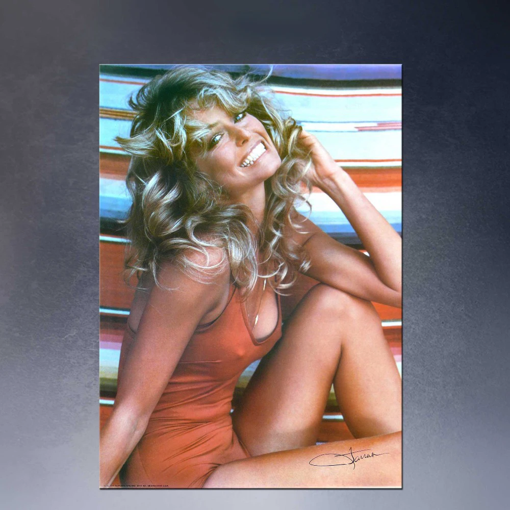 Huge Poster Art Print On Canvas For Farrah Fawcett Poster 1976