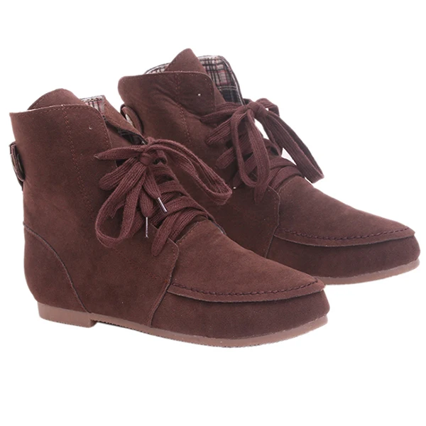 Осенне-зимняя спортивная обувь для ходьбы для женщин, замшевая кожаная обувь на шнуровке, обувь для пар, хлопковая обувь размера плюс, YC875884 - Цвет: Autumn Brown