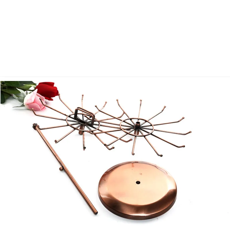 24 Hooks Vintage Jewelry Display Stand Holder Jewelry Organizer Hard Display Stands