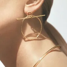 

Fashion Gold Silver Punk Simple T Bar Earrings For Women Ear Stud Earrings Fine Jewelry Geometry Brincos Bijoux
