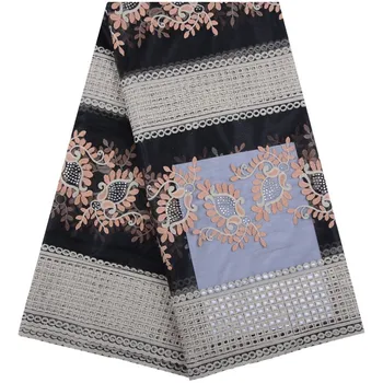 

Embroidery Voile Lace African Fabric For Bridal Dress High Quality Nigerian French Tulle Lace With Stones For Party Dress